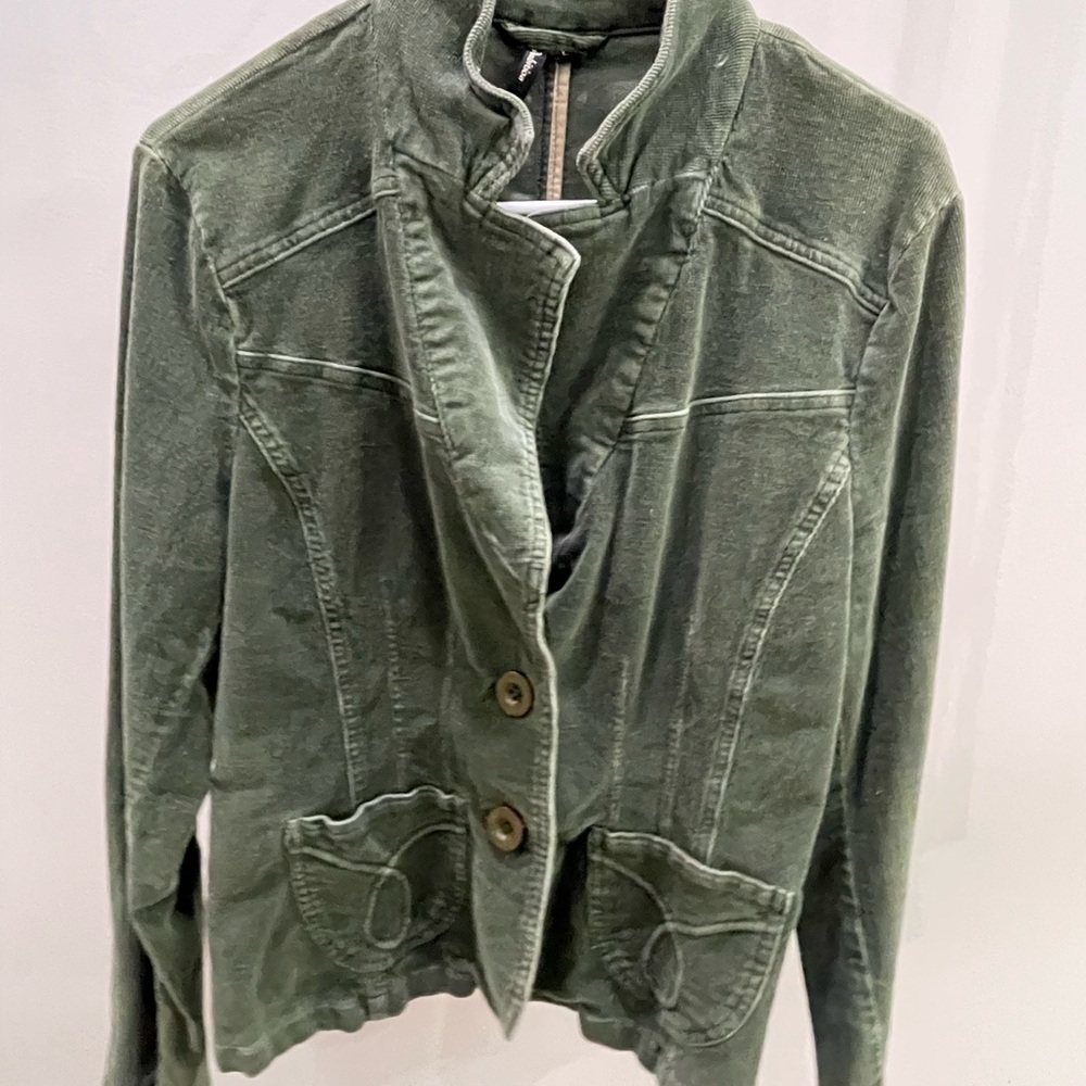 Ambition Olive Green Button Jacket Women’s Large Casual Lightweight Jacket